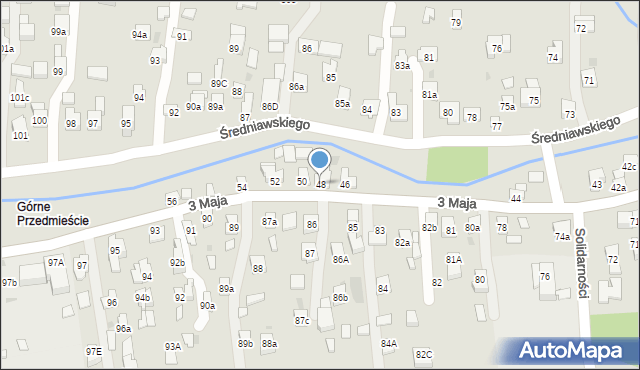 Myślenice, 3 Maja, 48, mapa Myślenice