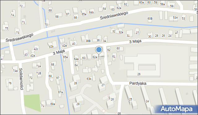 Myślenice, 3 Maja, 62b, mapa Myślenice