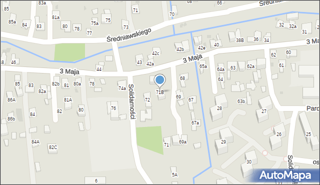 Myślenice, 3 Maja, 71B, mapa Myślenice