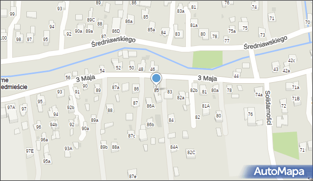 Myślenice, 3 Maja, 85, mapa Myślenice