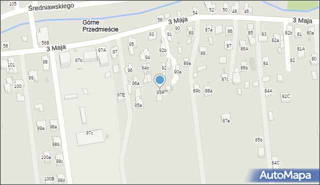 Myślenice, 3 Maja, 93A, mapa Myślenice