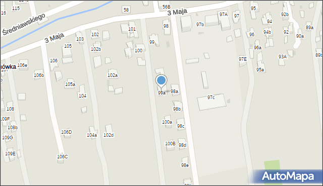Myślenice, 3 Maja, 99a, mapa Myślenice