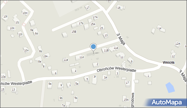 Mysłowice, 3 Maja, 11c, mapa Mysłowice