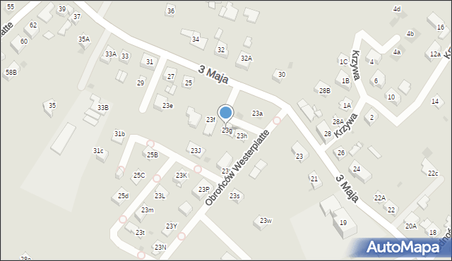 Mysłowice, 3 Maja, 23g, mapa Mysłowice