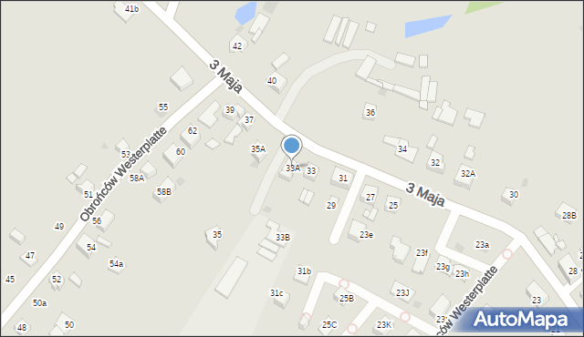 Mysłowice, 3 Maja, 33A, mapa Mysłowice