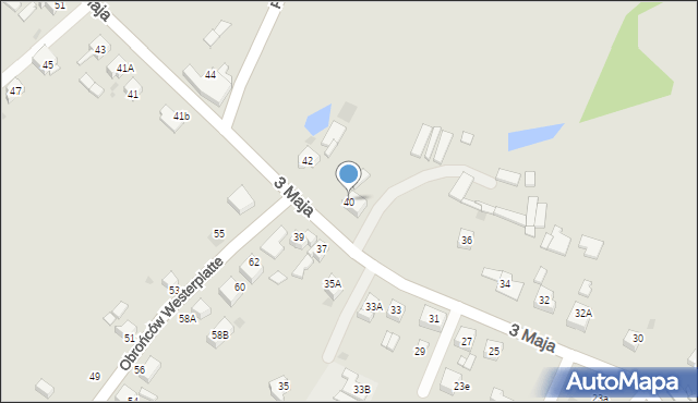 Mysłowice, 3 Maja, 40, mapa Mysłowice