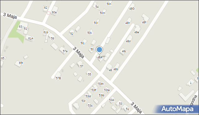 Mysłowice, 3 Maja, 48A, mapa Mysłowice