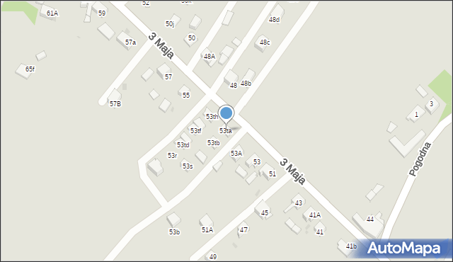 Mysłowice, 3 Maja, 53ta, mapa Mysłowice