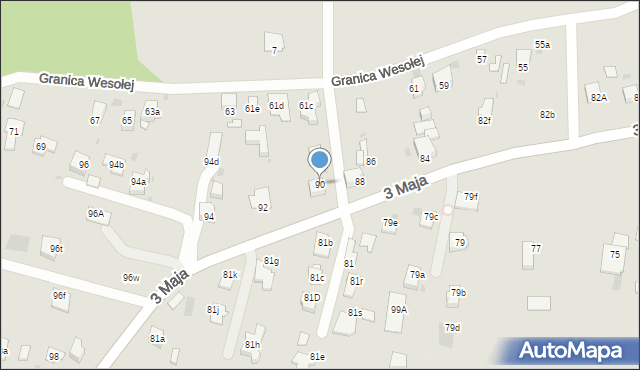 Mysłowice, 3 Maja, 90, mapa Mysłowice