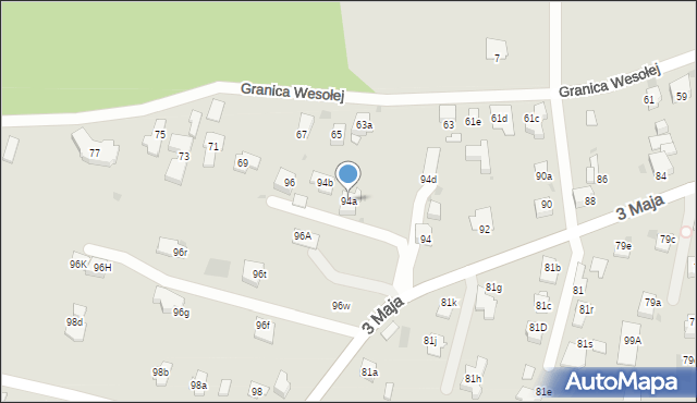 Mysłowice, 3 Maja, 94a, mapa Mysłowice