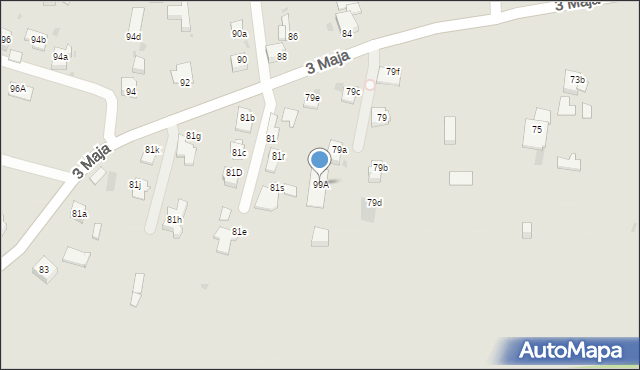 Mysłowice, 3 Maja, 99A, mapa Mysłowice