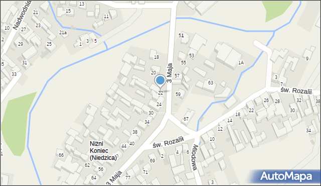 Niedzica, 3 Maja, 22, mapa Niedzica