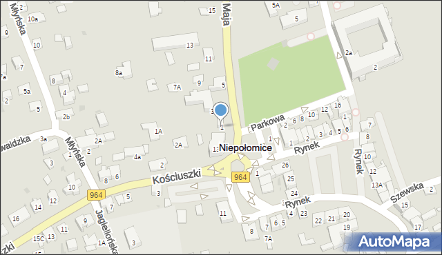 Niepołomice, 3 Maja, 1, mapa Niepołomice