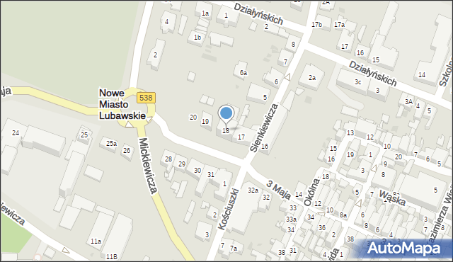 Nowe Miasto Lubawskie, 3 Maja, 18, mapa Nowe Miasto Lubawskie