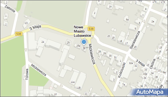 Nowe Miasto Lubawskie, 3 Maja, 26, mapa Nowe Miasto Lubawskie