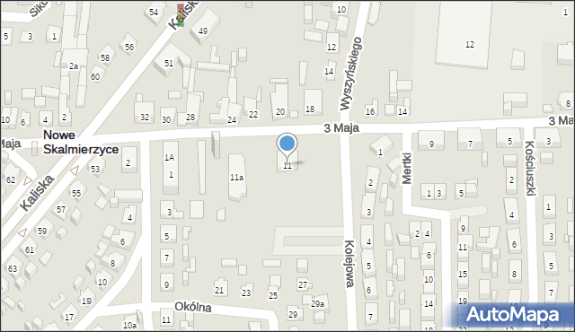 Nowe Skalmierzyce, 3 Maja, 11, mapa Nowe Skalmierzyce