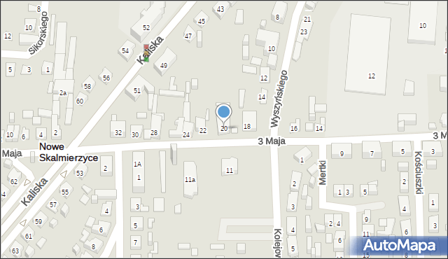 Nowe Skalmierzyce, 3 Maja, 20, mapa Nowe Skalmierzyce