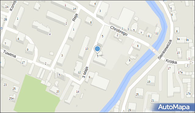 Nowy Dwór Gdański, 3 Maja, 7, mapa Nowy Dwór Gdański