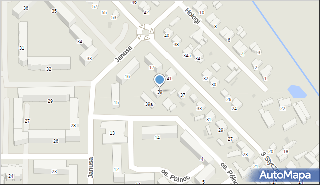 Nowy Tomyśl, 3 Stycznia, 39, mapa Nowy Tomyśl