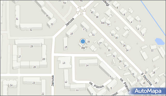 Nowy Tomyśl, 3 Stycznia, 39a, mapa Nowy Tomyśl