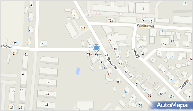 Nowy Tomyśl, 3 Stycznia, 73, mapa Nowy Tomyśl