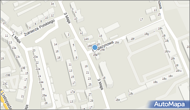 Oława, 3 Maja, 16a, mapa Oława