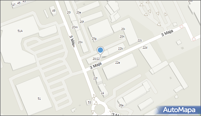 Oława, 3 Maja, 22a, mapa Oława
