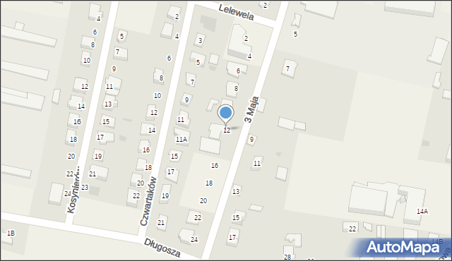 Olszewo-Borki, 3 Maja, 12, mapa Olszewo-Borki