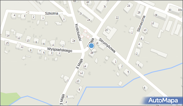 Ośno Lubuskie, 3 Maja, 16, mapa Ośno Lubuskie