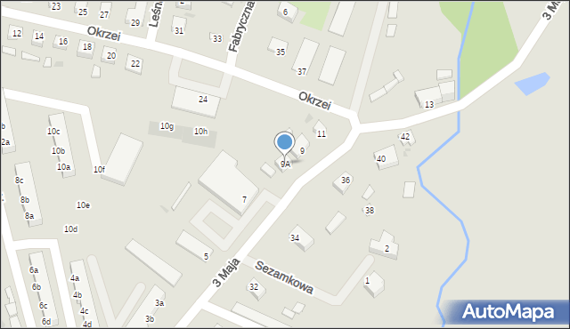 Ośno Lubuskie, 3 Maja, 9A, mapa Ośno Lubuskie