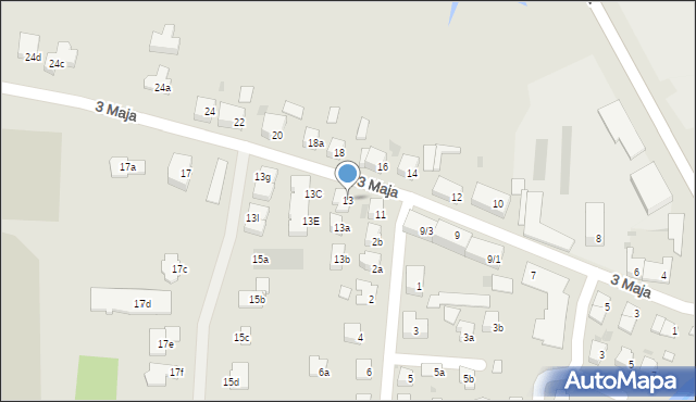 Ostróda, 3 Maja, 13, mapa Ostróda