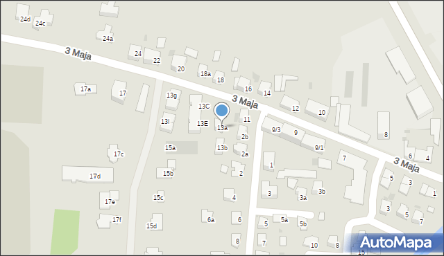Ostróda, 3 Maja, 13a, mapa Ostróda
