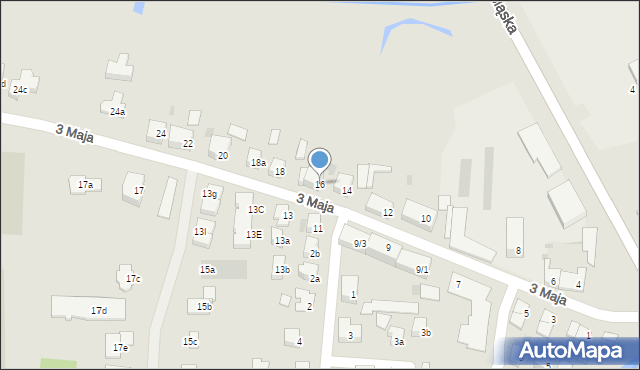 Ostróda, 3 Maja, 16, mapa Ostróda