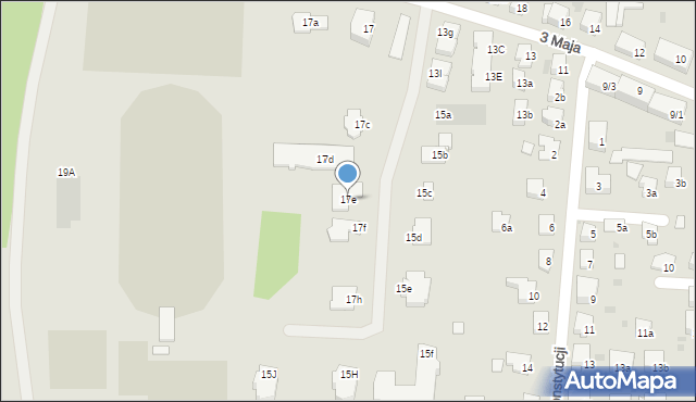 Ostróda, 3 Maja, 17e, mapa Ostróda