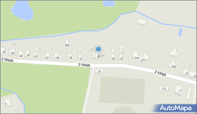 Ostróda, 3 Maja, 30, mapa Ostróda