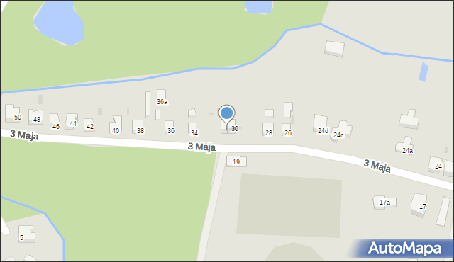 Ostróda, 3 Maja, 32, mapa Ostróda