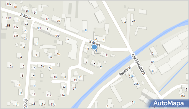 Ostróda, 3 Maja, 3a, mapa Ostróda