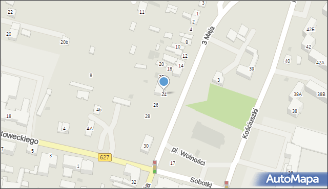 Ostrów Mazowiecka, 3 Maja, 24, mapa Ostrów Mazowiecka
