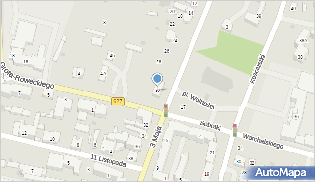 Ostrów Mazowiecka, 3 Maja, 30, mapa Ostrów Mazowiecka