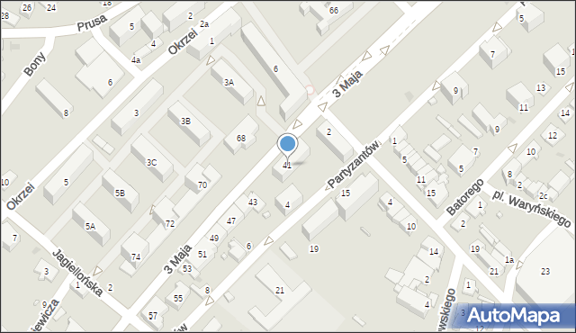 Ostrów Mazowiecka, 3 Maja, 41, mapa Ostrów Mazowiecka