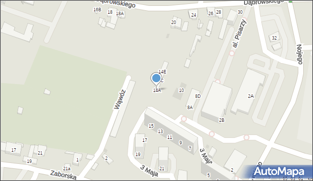 Oświęcim, 3 Maja, 14A, mapa Oświęcimia