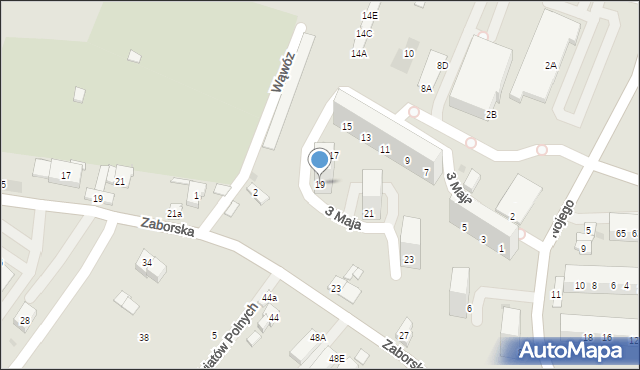 Oświęcim, 3 Maja, 19, mapa Oświęcimia