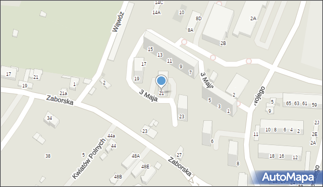 Oświęcim, 3 Maja, 21, mapa Oświęcimia