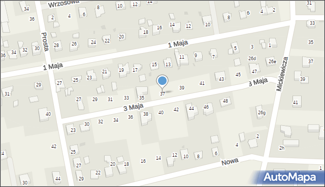 Pawłowice, 3 Maja, 37, mapa Pawłowice