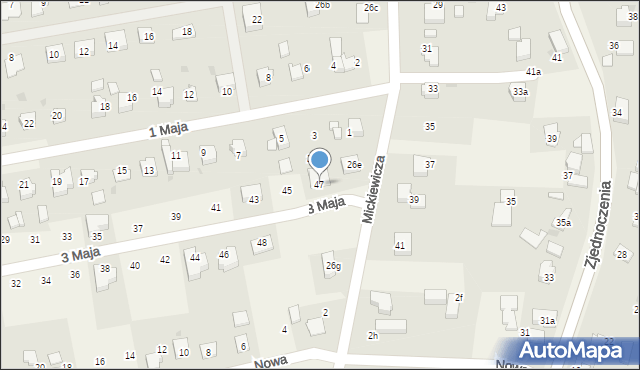 Pawłowice, 3 Maja, 47, mapa Pawłowice