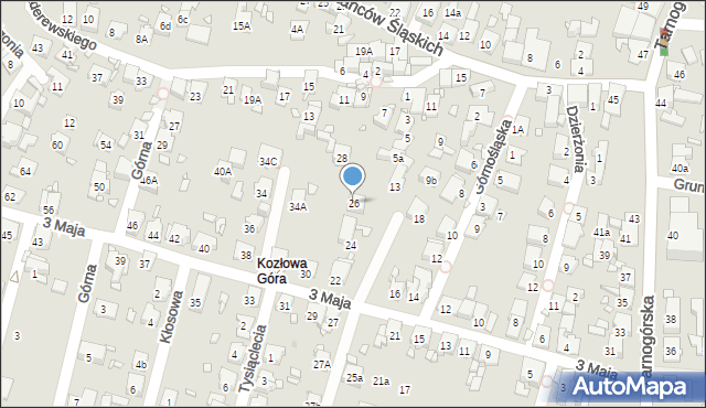 Piekary Śląskie, 3 Maja, 26, mapa Piekary Śląskie