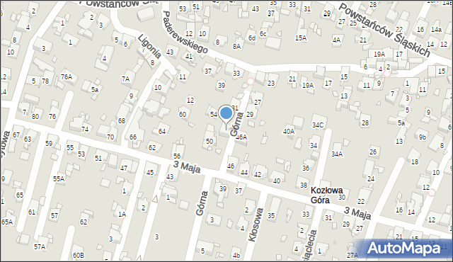 Piekary Śląskie, 3 Maja, 52a, mapa Piekary Śląskie