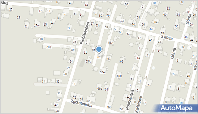 Piekary Śląskie, 3 Maja, 61, mapa Piekary Śląskie