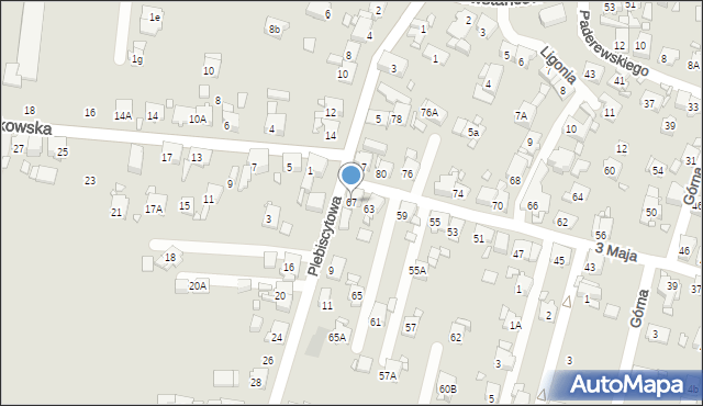Piekary Śląskie, 3 Maja, 67, mapa Piekary Śląskie