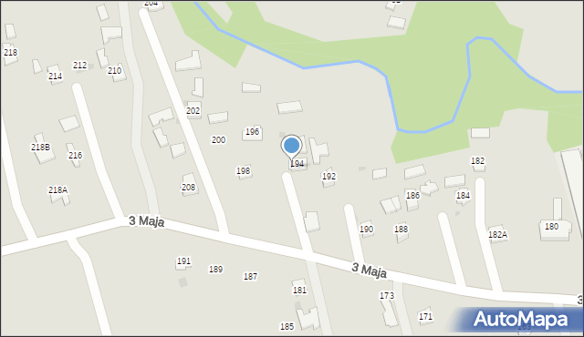 Pilzno, 3 Maja, 194a, mapa Pilzno